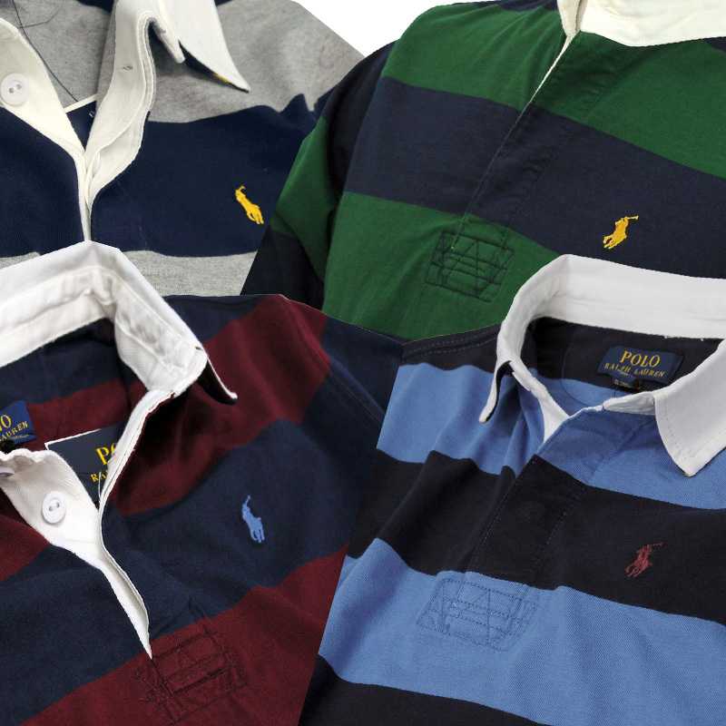 ラルフローレン POLO Ralph Lauren ポロラルフローレン ボーイズ ボーダー 長袖 ラガーシャツ 送料無料 #323799256