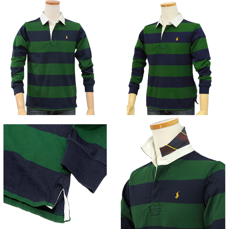 ラルフローレン POLO Ralph Lauren ポロラルフローレン ボーイズ ボーダー 長袖 ラガーシャツ 送料無料 #323799256