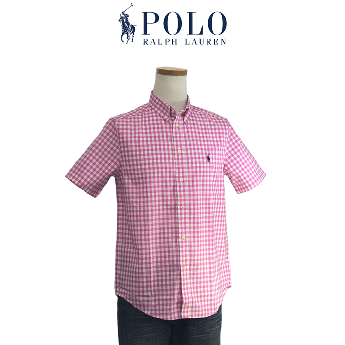 POLO Ralph Lauren 半袖シャツ ギンガムチェックシャツ  ボタンダウン ストレッチ ...