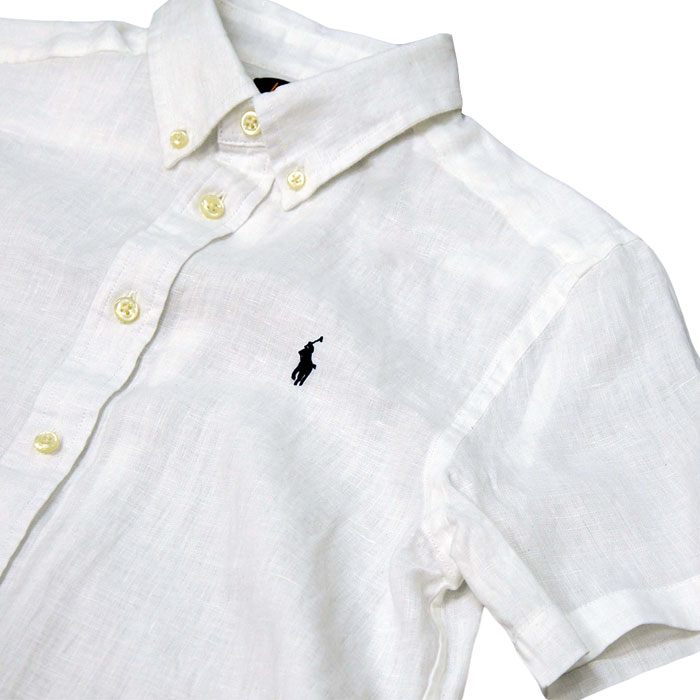 POLO Ralph Lauren ラルフローレンボーイズ 半袖シャツ 麻 リネン ボタンダウン #323913601 : 323913601 :  ポロ.Tシャツの店チープトック - 通販 - Yahoo!ショッピング