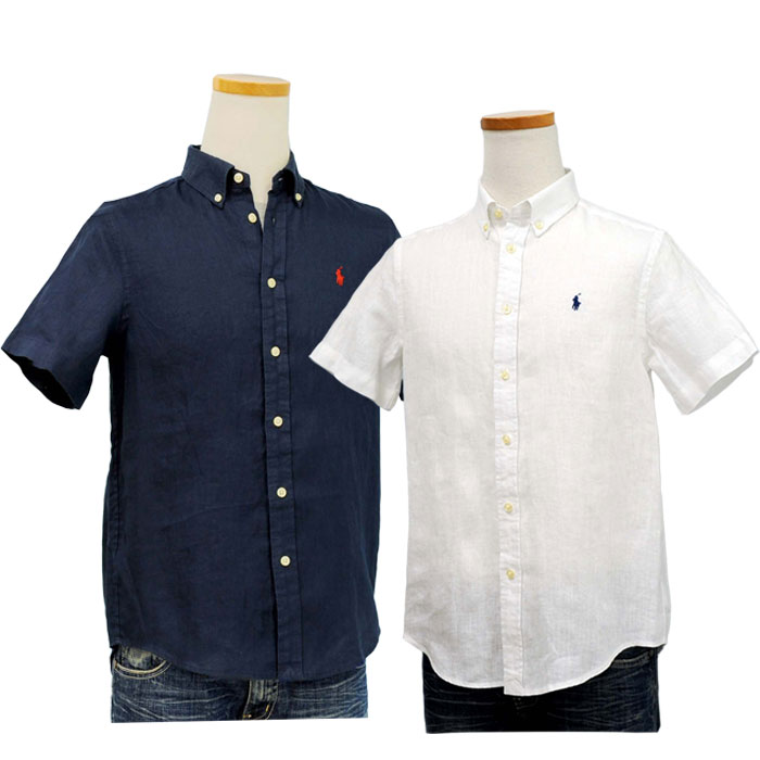 POLO Ralph Lauren ラルフローレンボーイズ 半袖シャツ 麻 リネン ボタンダウン #323913601