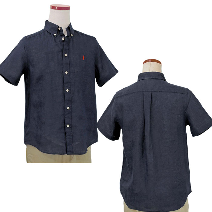 POLO RALPH LAUREN(ポロラルフローレン)：リネンシャツボーダー麻 POLO RALPH LAUREN（ポロ・ラルフローレン） ラルフローレンボーイズ