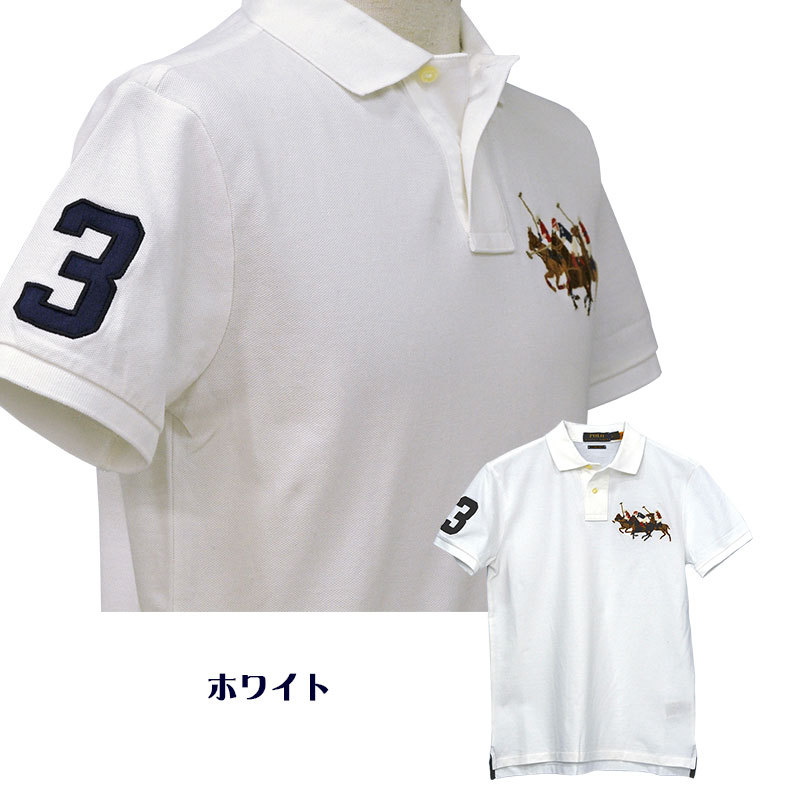 POLO Ralph Lauren ポロシャツ ラルフローレン 鹿の子 半袖ポロ トリプルポニー カスタムスリムフィット #710814437