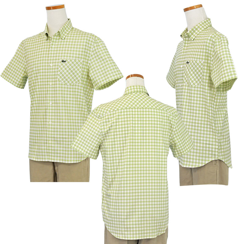 LACOSTE（ラコステ） メンズ ポケット付 半袖チェックシャツ #ch5799