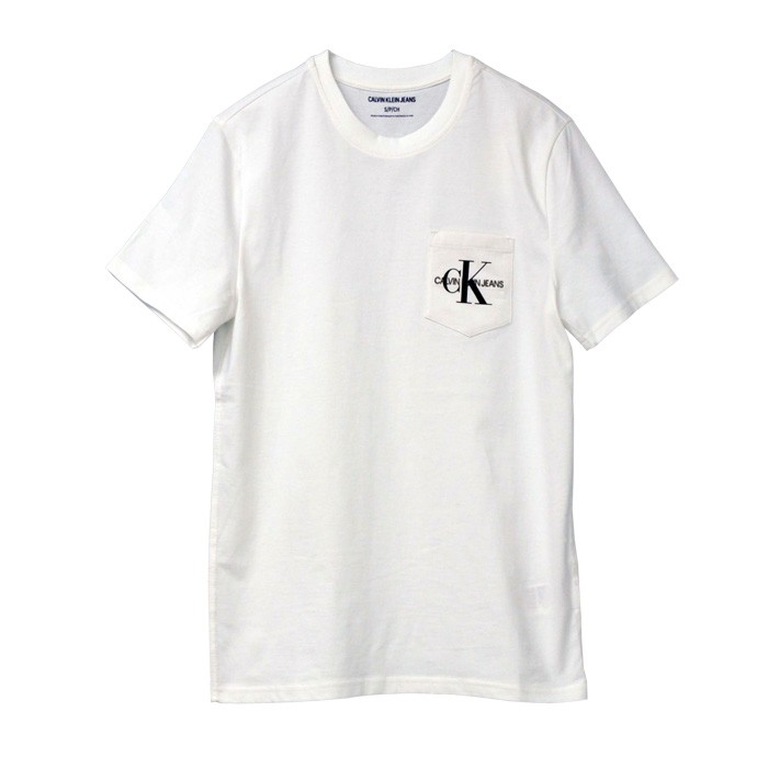 【値下げしました】Calvin Klein Jeans カルバンクライン メンズ 半袖 Tシャツ CKロゴ ポケット付Tシャツ CK 送料無料  #41q9028