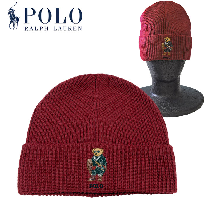 Polo Ralph Lauren ポロベア刺繍 ニット帽 レッド POLO RALPH LAUREN（ポロ・ラルフローレン） ポロ ラルフローレン
