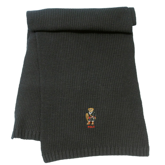 ラルフローレンマフラー　ポロベアー　ブラック POLO RALPH LAUREN（ポロ・ラルフローレン） マフラー ホリデー ベア