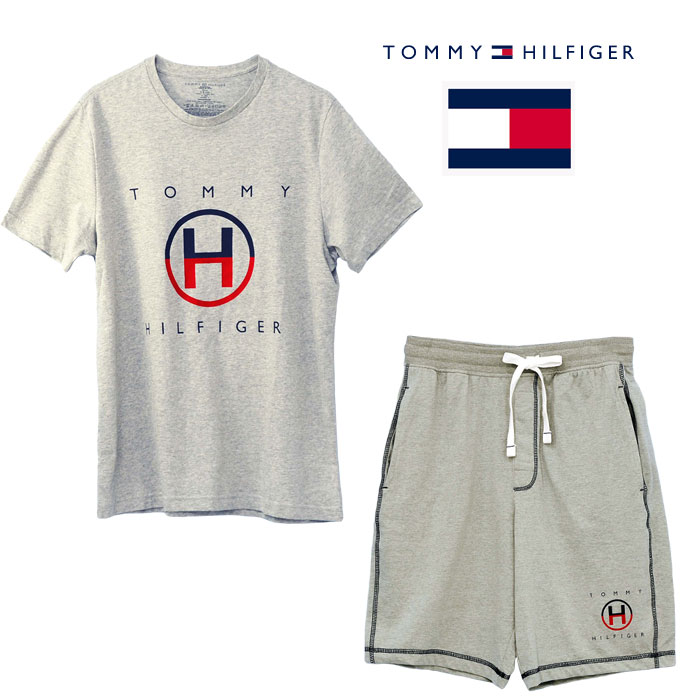 Tommy Hilfiger トミーヒルフィガー メンズ  半袖Tシャツ パンツ 上下 部屋着 ルームウエア パジャマ 父の日 #09t4162-4148｜cheap-tock｜02