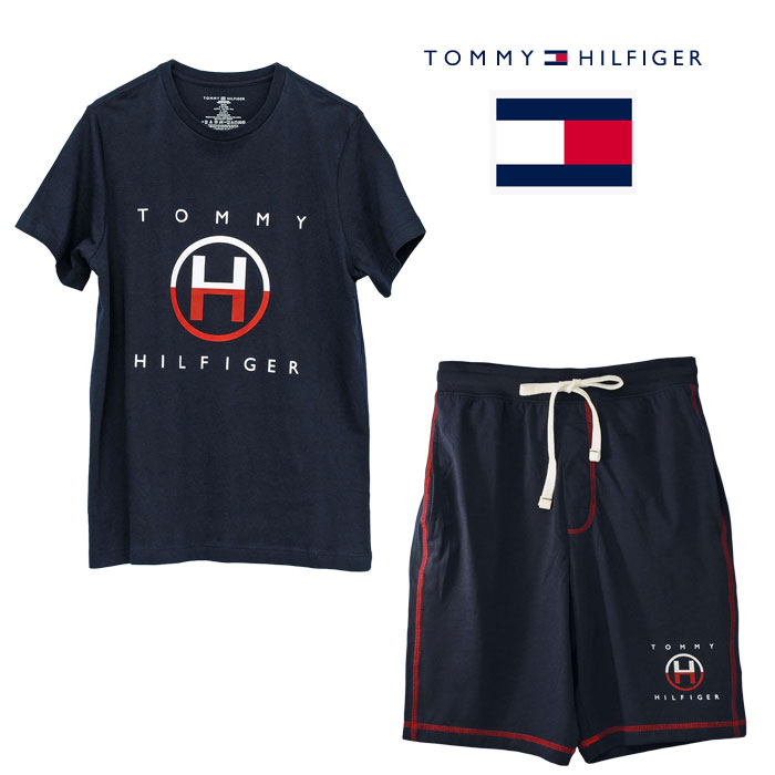 Tommy Hilfiger メンズ 半袖Tシャツ パンツ 上下 部屋着 パジャマ 父の日 #09t...