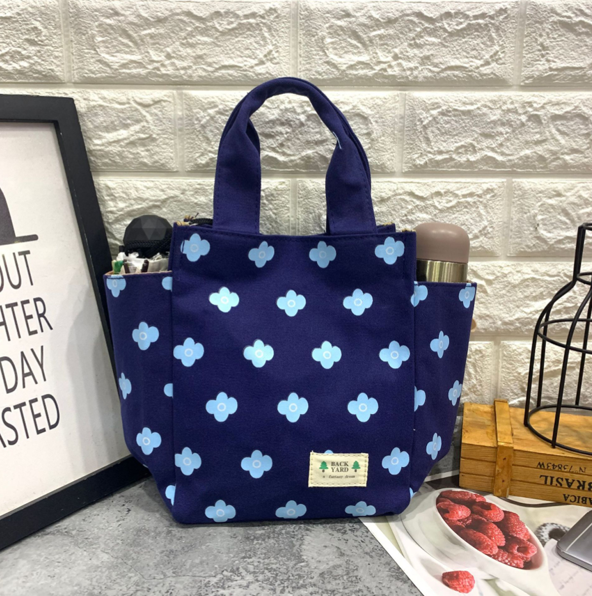 トートバッグ ミニ ランチバッグ キャンバス 帆布 ミニトートバッグ ペットボトル 水筒 コンパクト 大容量 全10色 | ブランド登録なし | 09