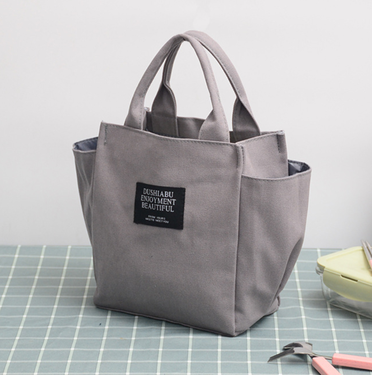 トートバッグ ミニ ランチバッグ キャンバス 帆布 ミニトートバッグ ペットボトル 水筒 コンパクト 大容量 全10色 | ブランド登録なし | 03