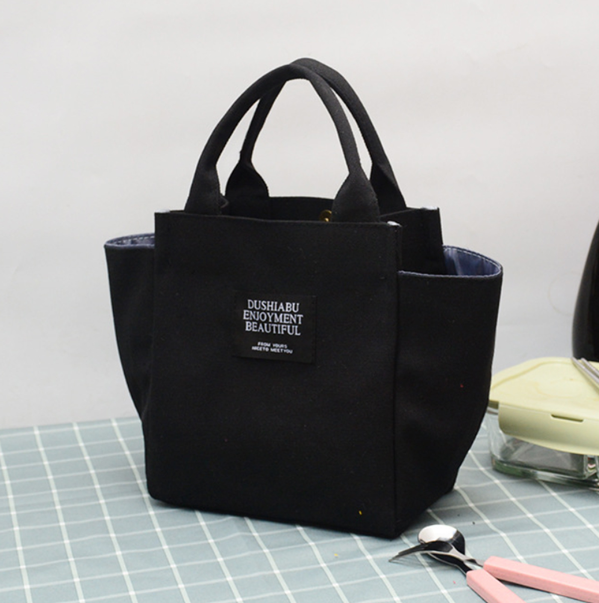 トートバッグ ミニ ランチバッグ キャンバス 帆布 ミニトートバッグ ペットボトル 水筒 コンパクト 大容量 全10色 | ブランド登録なし | 01