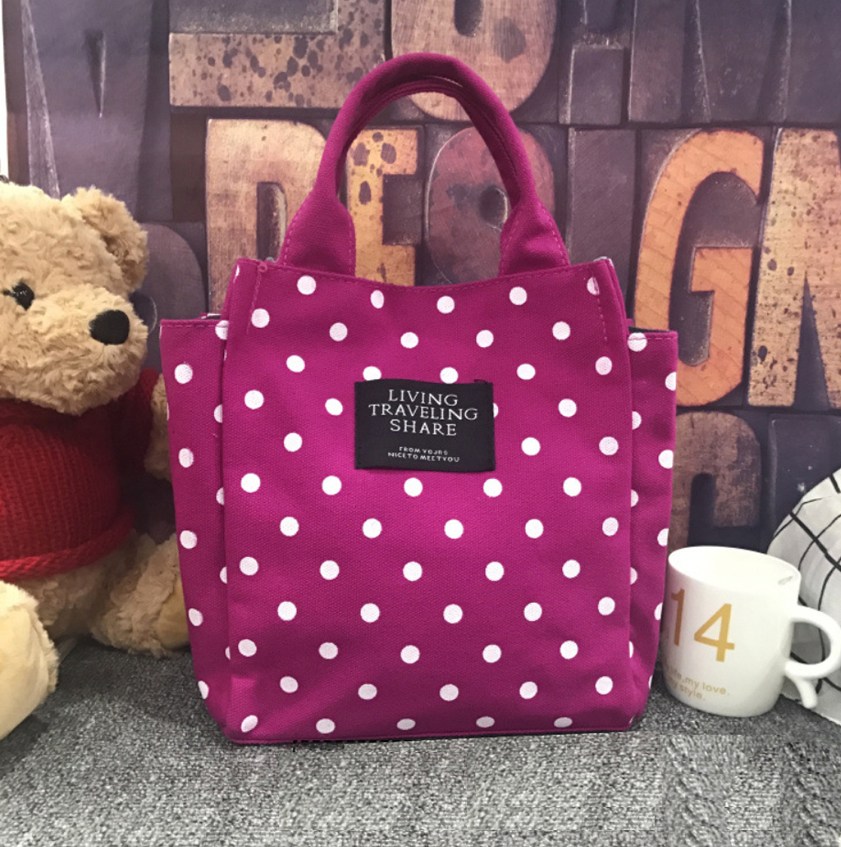 トートバッグ ミニ ランチバッグ キャンバス 帆布 ミニトートバッグ ペットボトル 水筒 コンパクト 大容量 全10色 | ブランド登録なし | 05