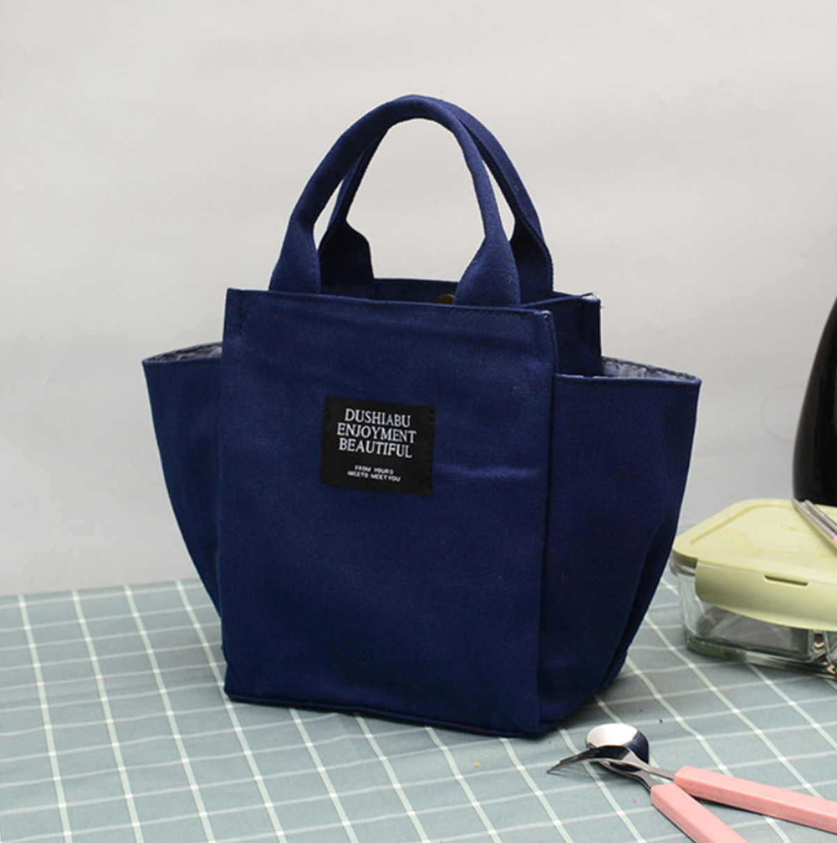 トートバッグ ミニ ランチバッグ キャンバス 帆布 ミニトートバッグ ペットボトル 水筒 コンパクト 大容量 全10色 | ブランド登録なし | 04