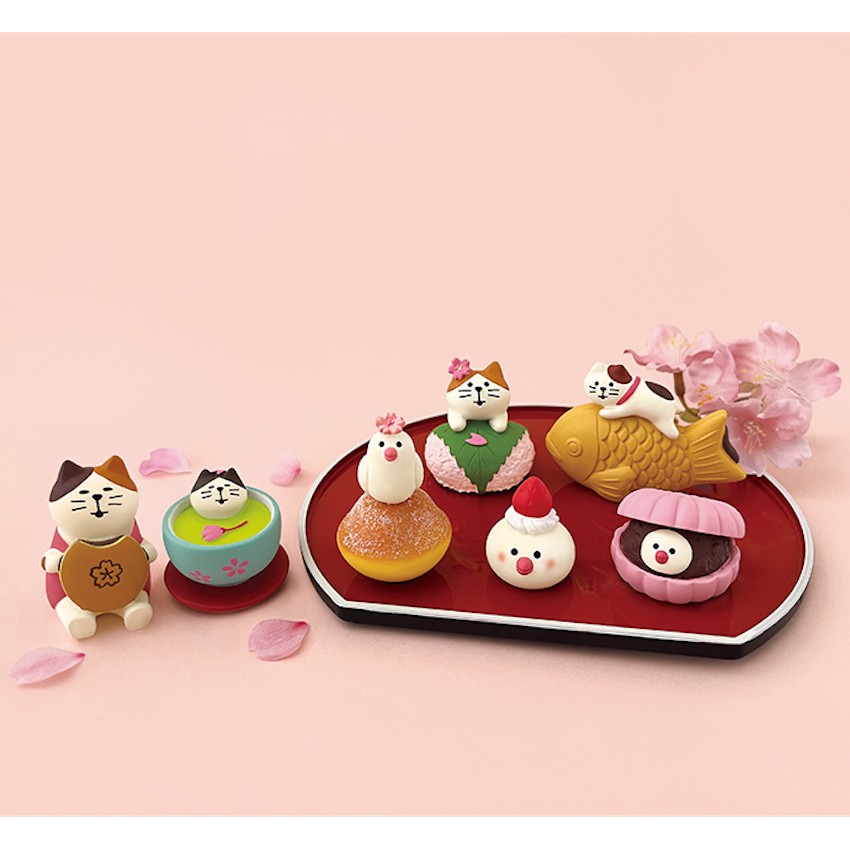 DECOLE（デコレ） ちびねこ(桜緑茶) しあわせ、まんぷく、お花見会