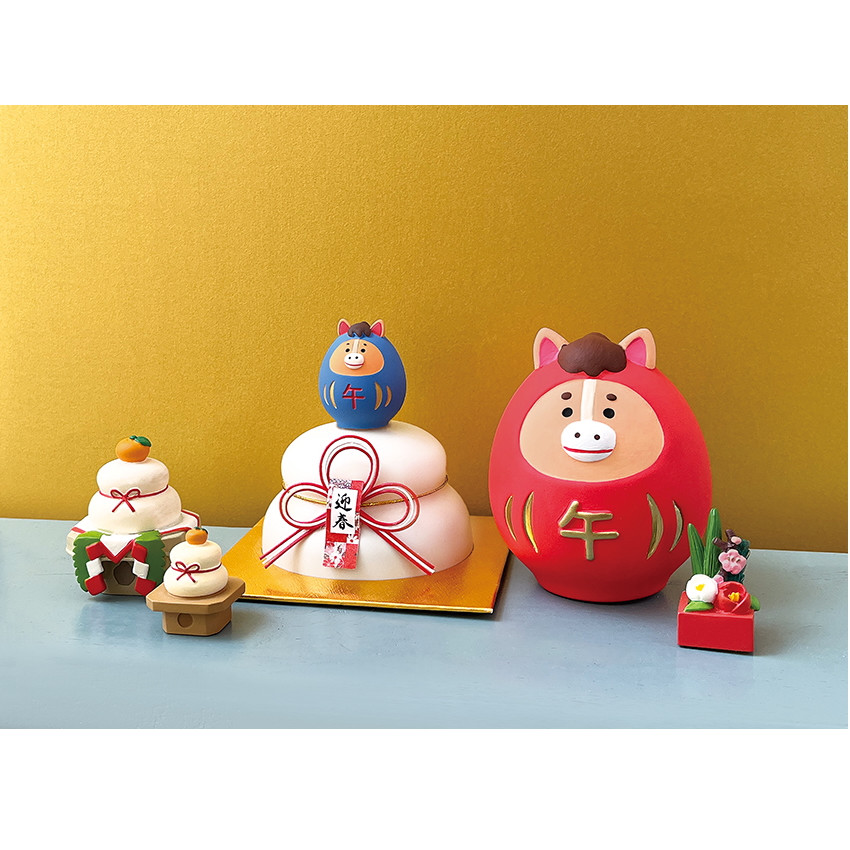 DECOLE（デコレ） 陶器の干支飾り(馬だるま) 福馬 二〇二六 午