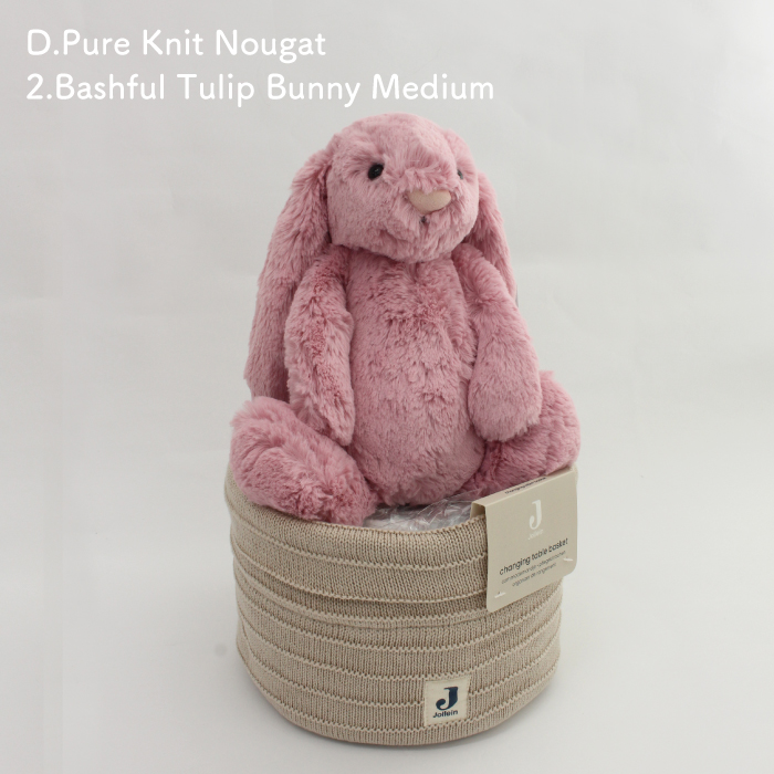 おむつケーキ | jollein×Jellycat Bunny on Basket | ジェリーキャット 出産祝い 男の子 女の子 名入れ イニシャル 刺繍 ギフトセット オーガニック |  | 04