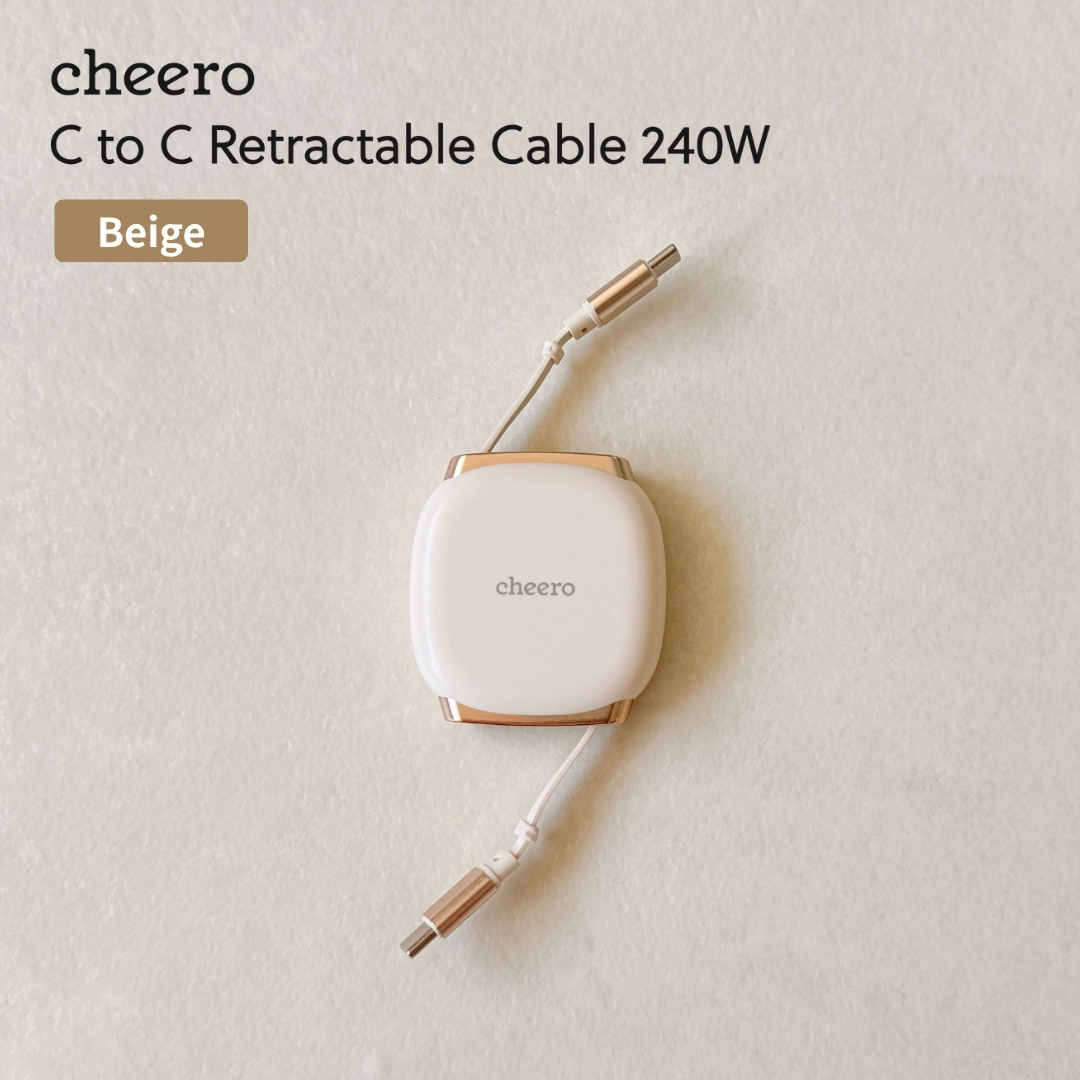 ケーブル 巻き取り式 充電ケーブル 巻き取りケーブル Type-C タイプC USB-C PD 急速充電 データ転送 チーロ cheero USB-C to C Retractable Cable 240W CHE-283 | cheero | 01
