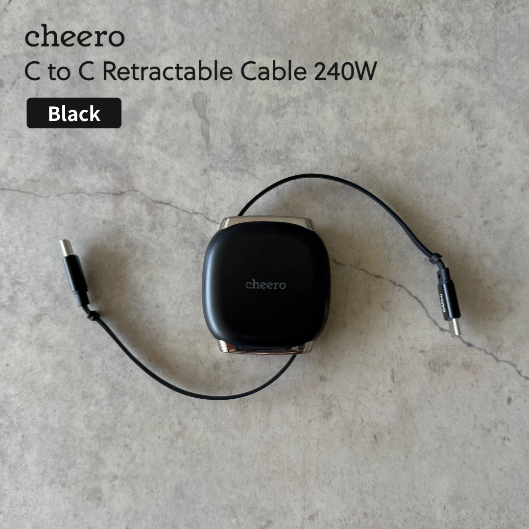 ケーブル 巻き取り式 充電ケーブル 巻き取りケーブル Type-C タイプC USB-C PD 急速充電 データ転送 チーロ cheero USB-C to C Retractable Cable 240W CHE-283 | cheero | 02