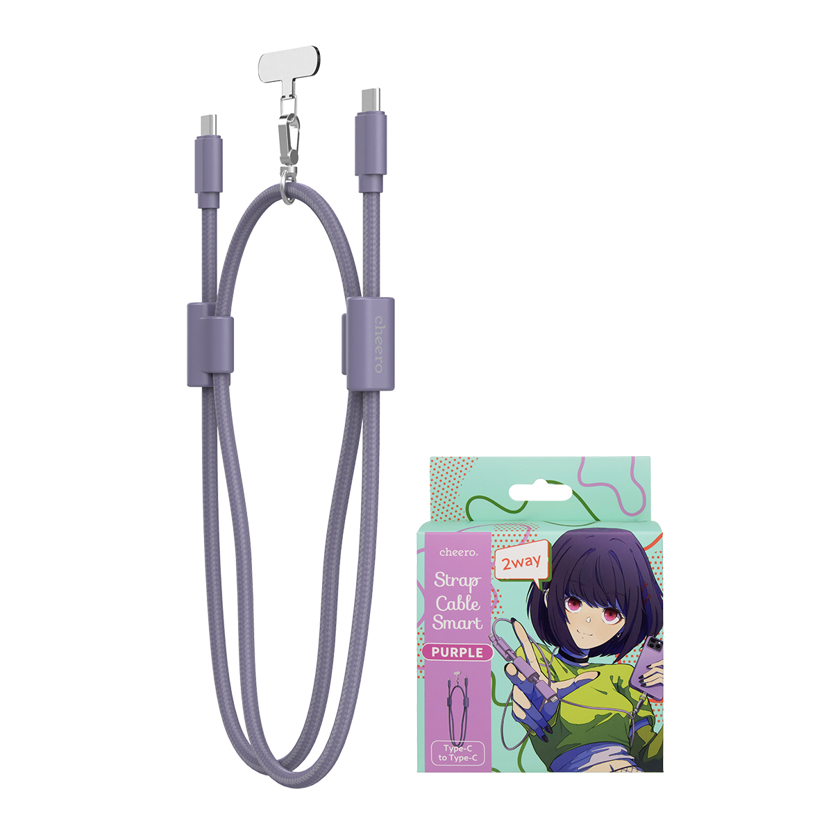 スマホストラップ 携帯ストラップ スマホショルダー 充電ケーブル タイプC Type-C  iPhone Android 急速充電 チーロ cheero Strap Cable Smart |  | 02
