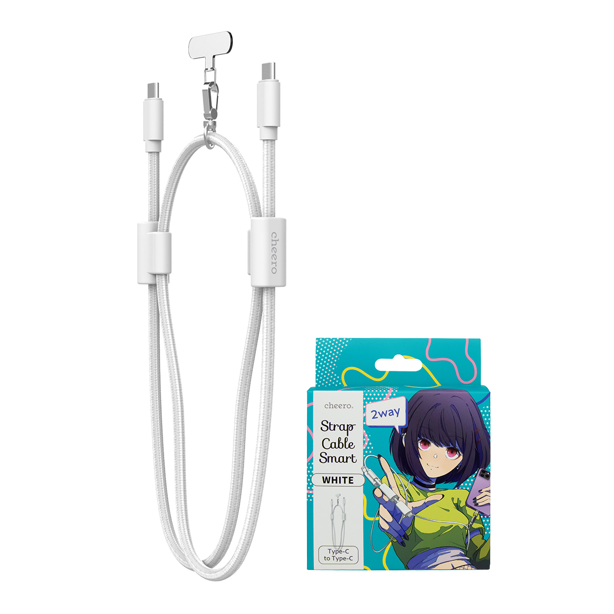 スマホストラップ 携帯ストラップ スマホショルダー 充電ケーブル タイプC Type-C  iPhone Android 急速充電 チーロ cheero Strap Cable Smart |  | 03