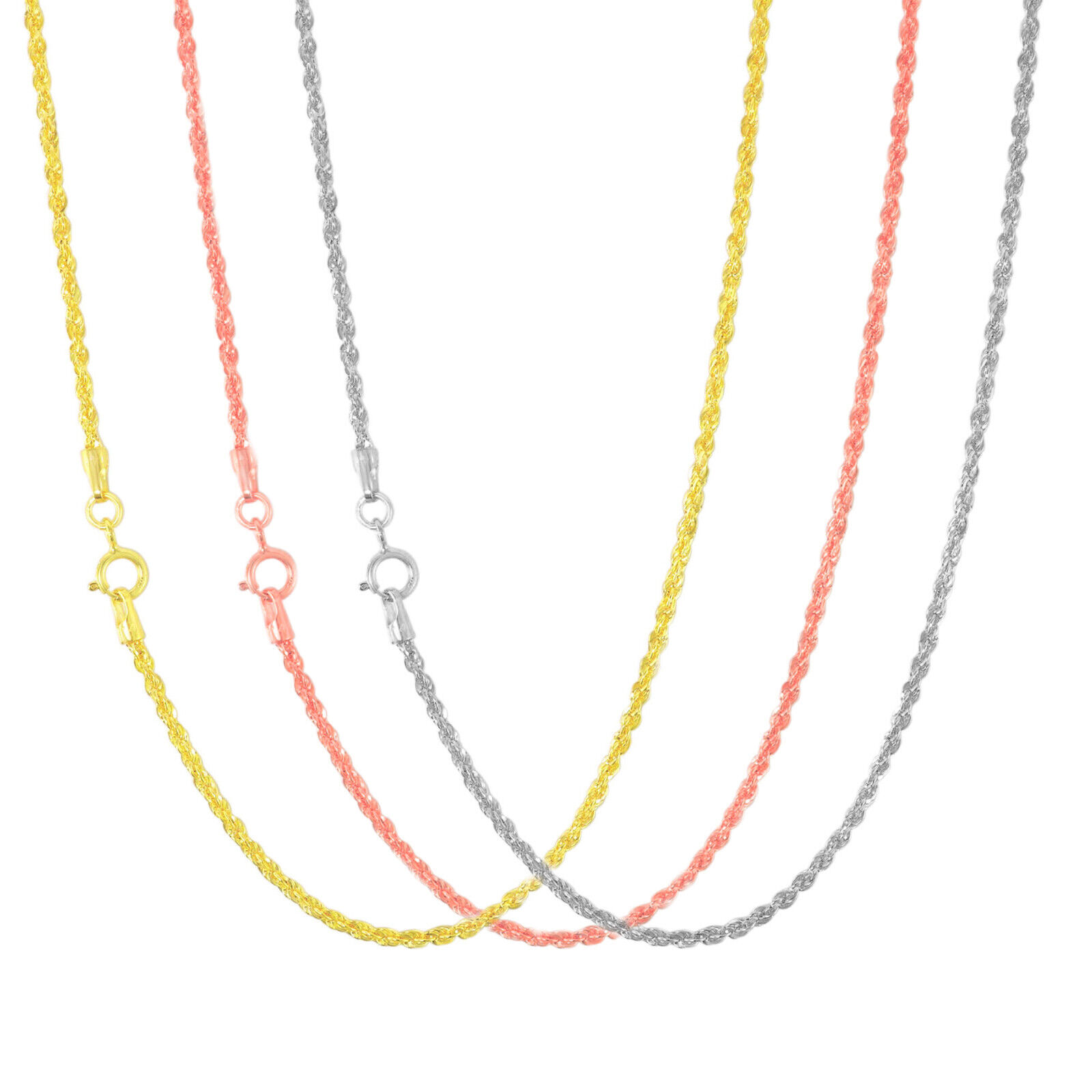 【超美品】 14K ホワイトゴールド 約1.5mm 約51cm ネックレス ペンダント チェーン ロープ 【1221340397】(44642円)