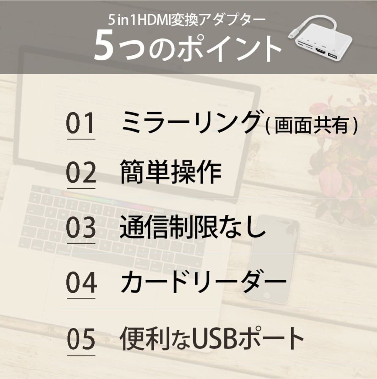 iPhone HDMI 変換ケーブル 変換アダプター テレビ 接続 ミラーリング iPad hdmi 変換ケーブル テレビ 接続 5ポート