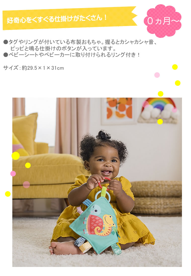 布おもちゃ ファジーフィーリーズ ベビーカー カシャカシャ