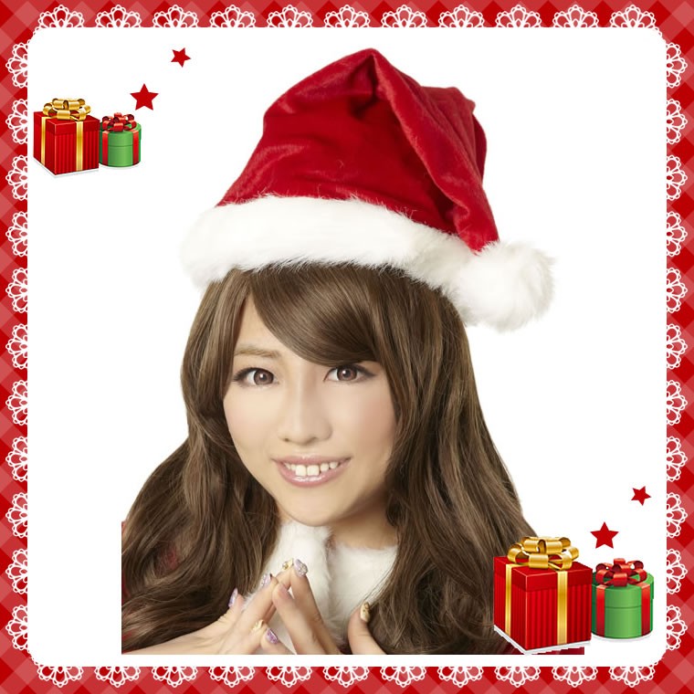 クリスマス サンタ コスチューム 大人用 。サンタ帽子（レッド