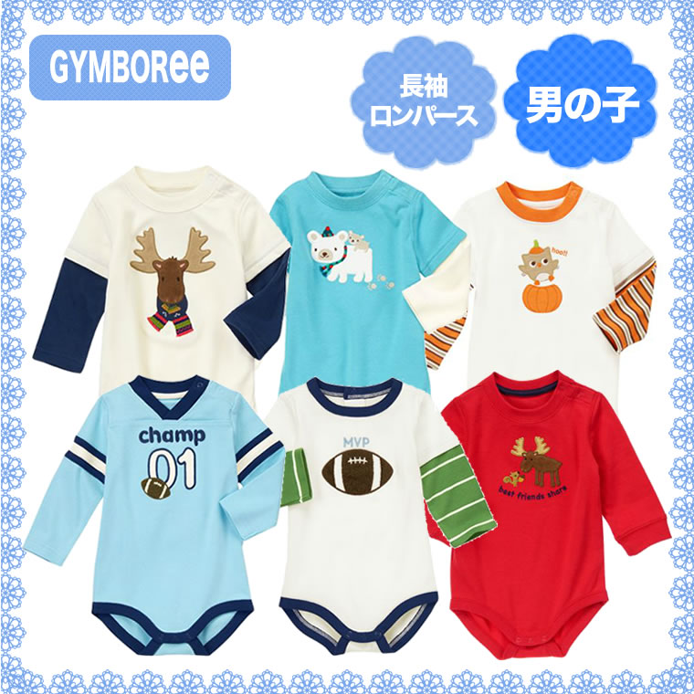 ジンボリー 正規品 Gymboree -1)男の子用の長袖ロンパース (NB 3M