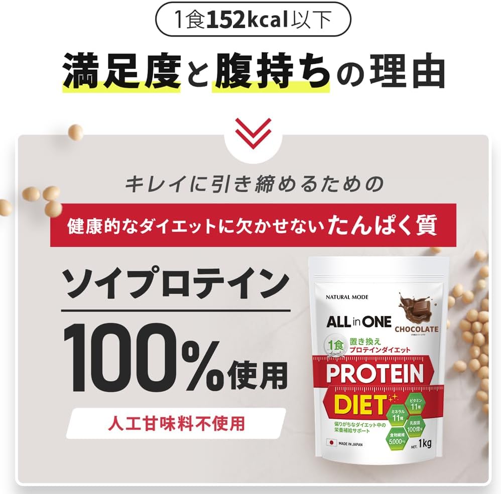NATURALMODE ダイエットプロテイン 1kg 人工甘味料不使用 置き換え