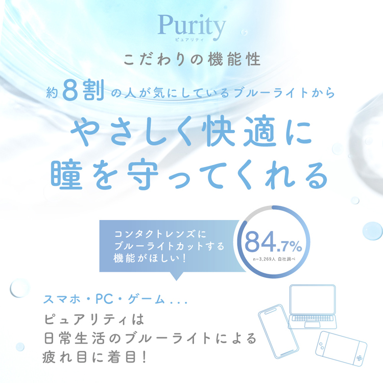 クリアコンタクト ワンデー 1箱30枚 Purity ピュアリティ クリアコンタクトレンズ 度あり ブルーライトカット UVカット | Purity | 02