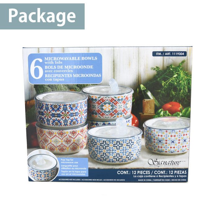 重ねられる フタ付きスタッグボウル 6pcセット 冷蔵庫 保存 タッパー