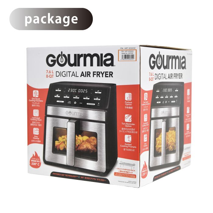 GOURMIA デジタル エアーフライヤー　ノンフライヤー ノンフライヤー 大容量 7.6L フライヤー 油 なし ノンオイルフライヤー