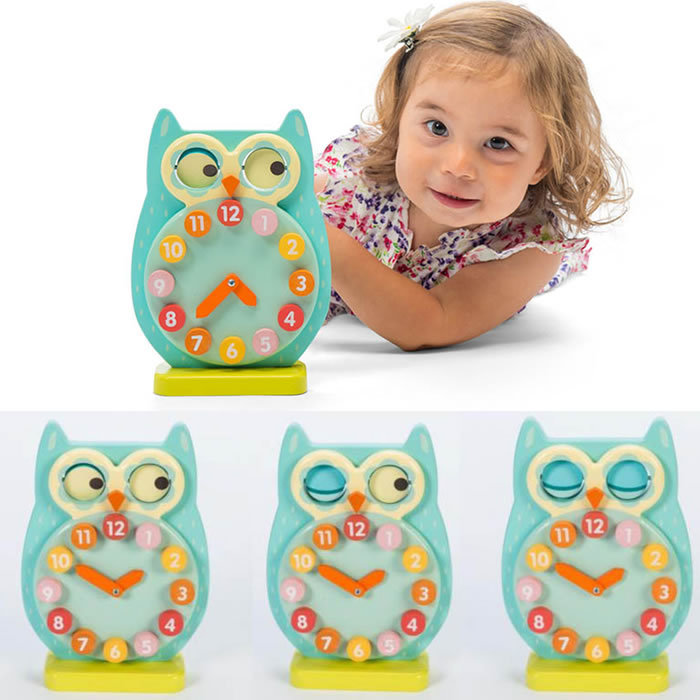 木製 時計 おもちゃ フクロウ レトイバン 木のおもちゃ ラーニング