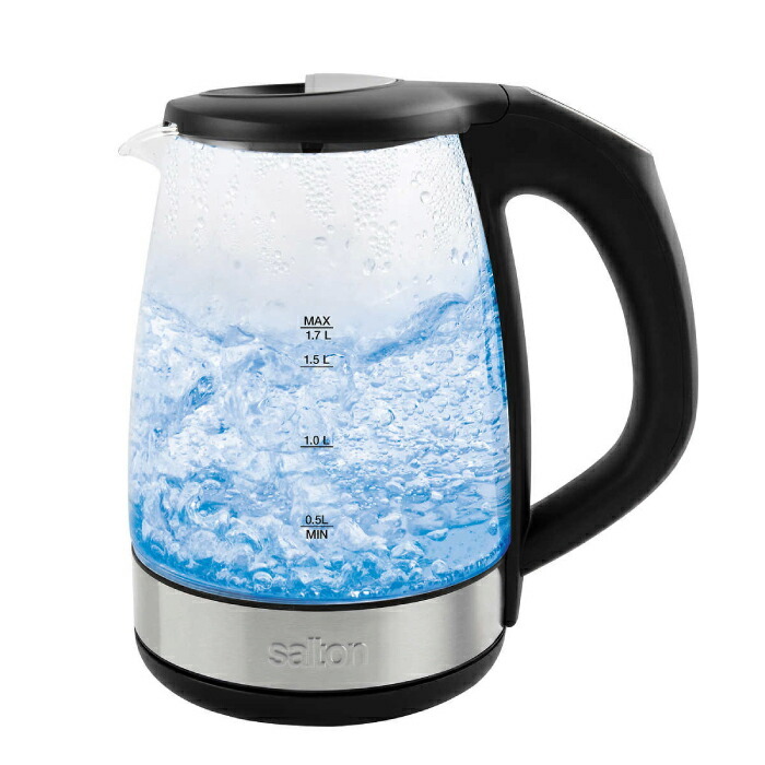 ポット 電気ケトル 調温機能 ケトル 1.7L salton サルトン 耐熱ガラス