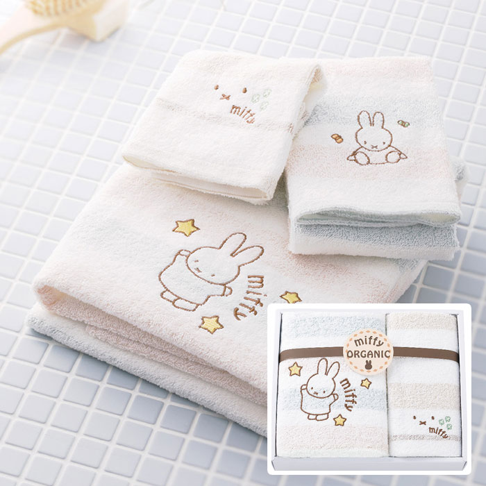 オーガニックバス ウォッシュタオルセット AP 季節の贈り物 帰省 人気 おすすめ ギフト 贈答 ミッフィー 綿100％ オーガニック  プレゼント 手土産 贈り物 | 