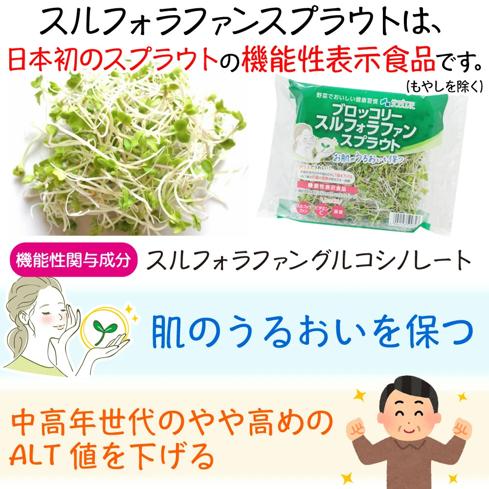 ブロッコリー スルフォラファン スプラウト 30g 機能性表示食品 E678(届出番号) ブロッコリースプラウト ブロッコリーの新芽 サラダコスモ 関連画像2