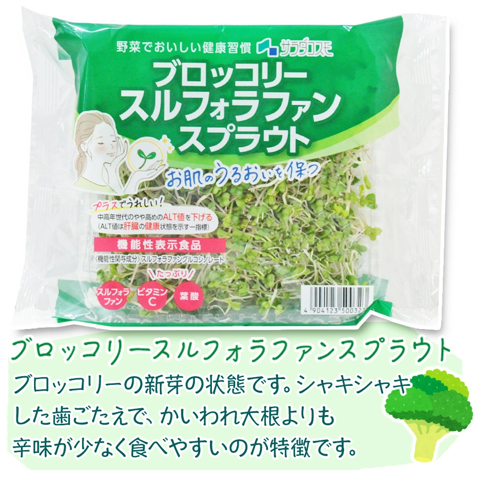 ブロッコリー スルフォラファン スプラウト 30g 機能性表示食品 E678(届出番号) ブロッコリースプラウト ブロッコリーの新芽 サラダコスモ 関連画像1