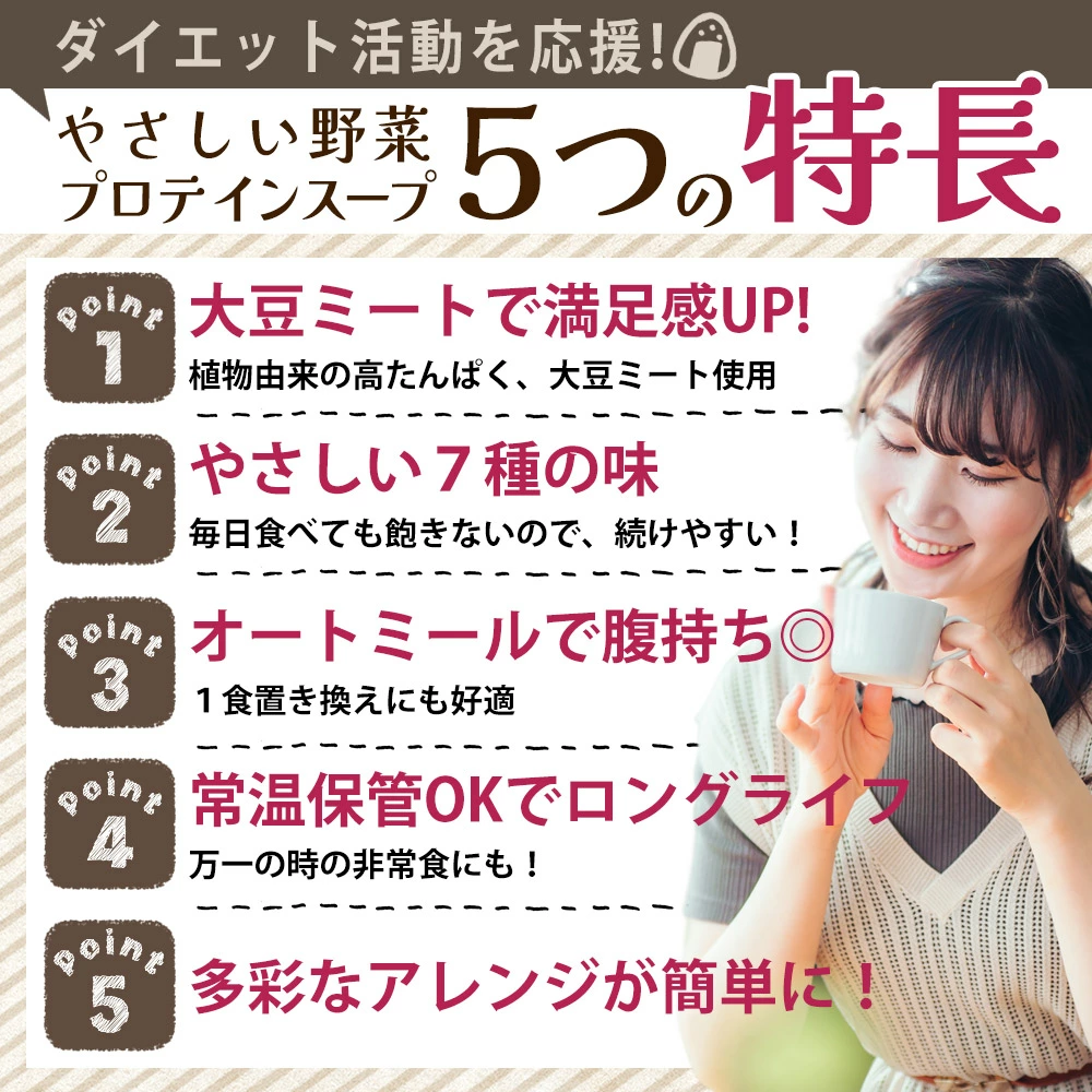プロテイン スープ 大豆ミート たんぱく質 置き換え 個包装 インスタント ダイエット 応援 7種 各200cc分×14袋 ちこり村 お試し商品 ポイント利用 関連画像4