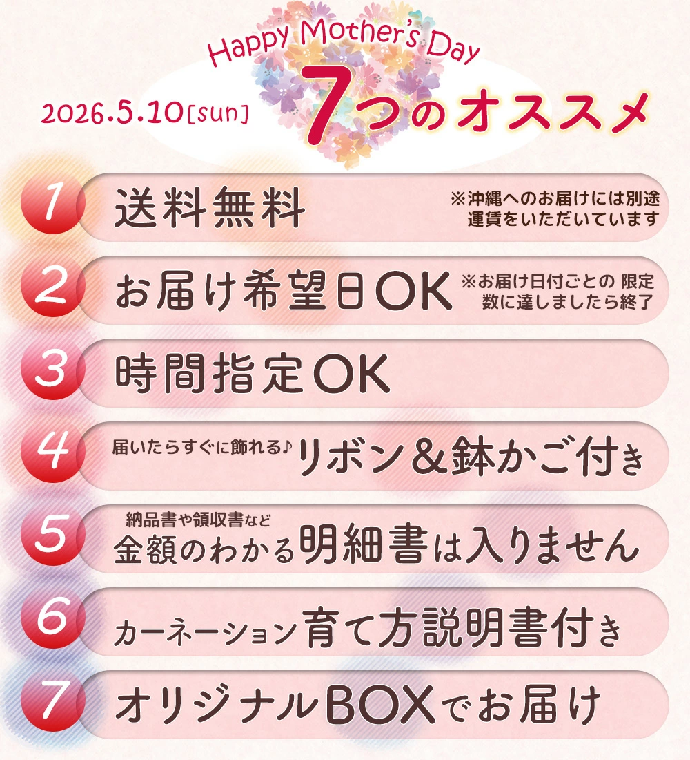 母の日_7つの特典