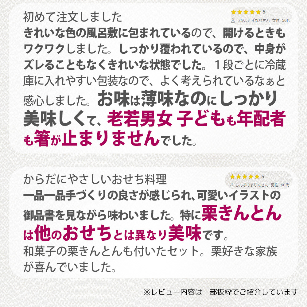 おせち 冷蔵 2027 早割 栗きんとん 特典付 ちこり村 WEB限定 煮物 の入った人気2品増量＆チコリ入り 二段重 3〜4人前 | ちこり村 | 07