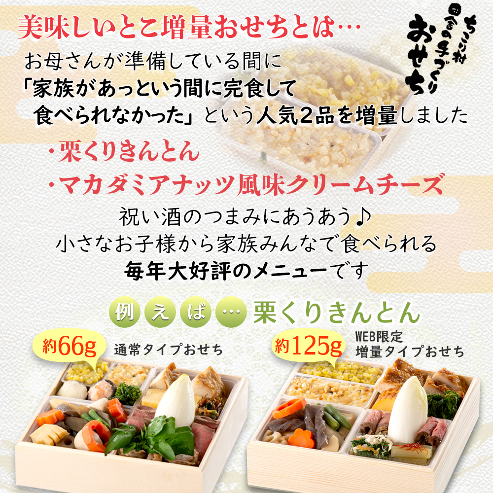 おせち 冷蔵 2027 早割 栗きんとん 特典付 ちこり村 WEB限定 煮物 の入った人気2品増量＆チコリ入り 二段重 3〜4人前 | ちこり村 | 11