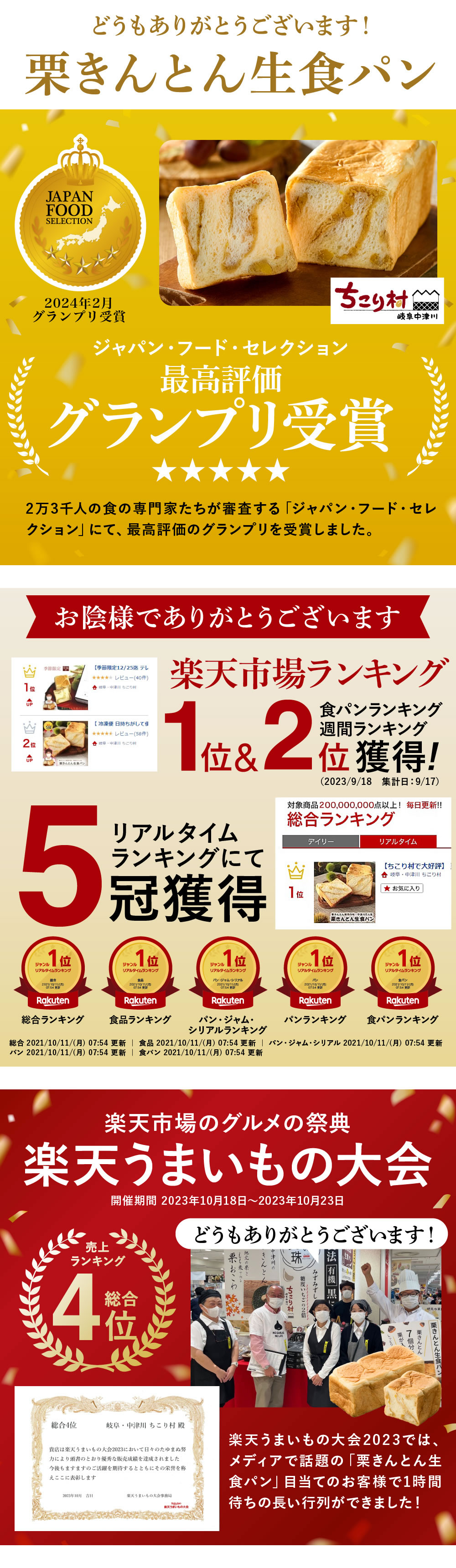 ジャパンフードセレクションで最高評価グランプリ受賞