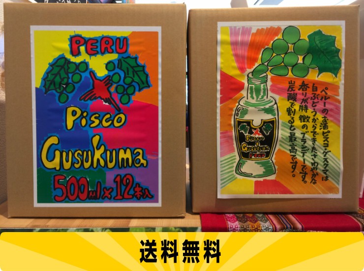 ピスコ お酒 ペルー 伝統 高級 ブランデー 葡萄蒸留酒 500ml×12本 ケース 化粧箱 送料無料