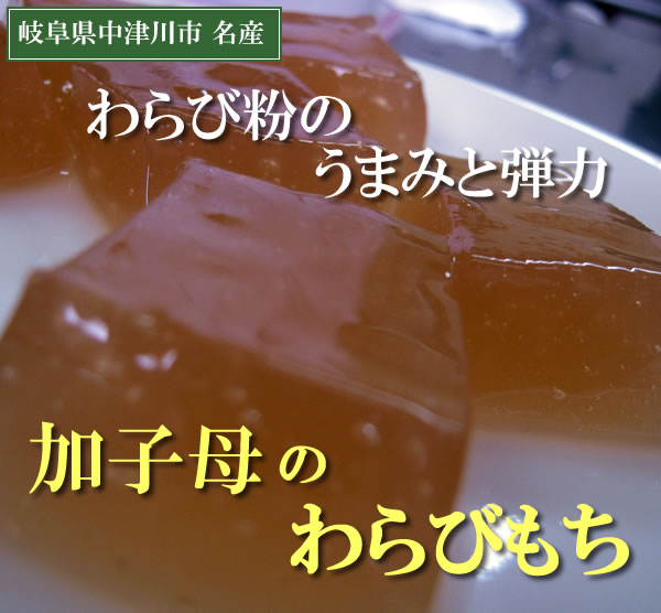 中津川名産加子母のわらびもち手作り無添加