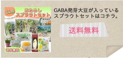 GABA発芽大豆が入っている11品のおためしスプラウトセットはこちら