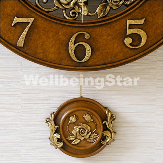 ベイリーローズ振り子時計 ブラウン 34cm 壁掛け時計 おしゃれ 電波時計 電波時計 掛け時計 ベイリーローズアンティーク掛け時計 振り子時計