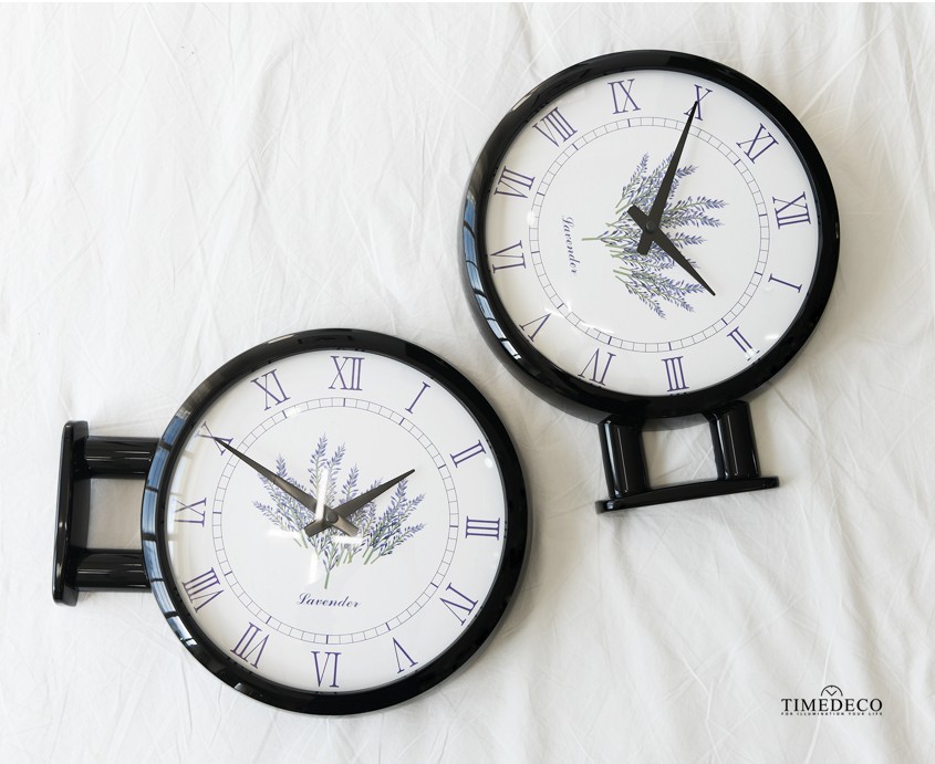 両面電波時計 両面時計 Morden Double Clock Lavender(Black