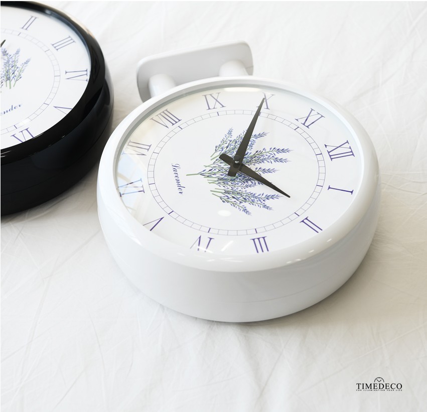 両面電波時計 両面時計 Morden Double Clock Lavender(White